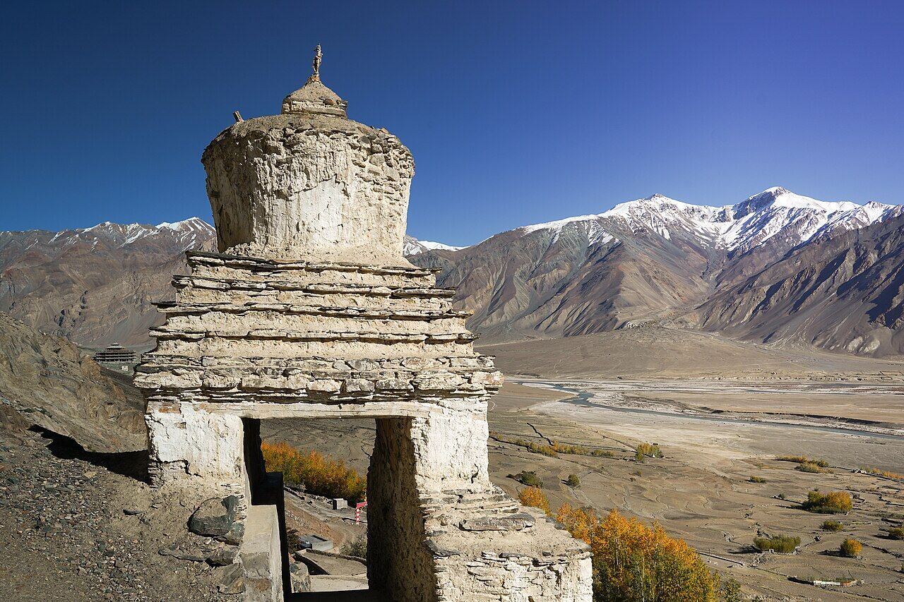 A chorten above the Zanskar valley, Ladakh