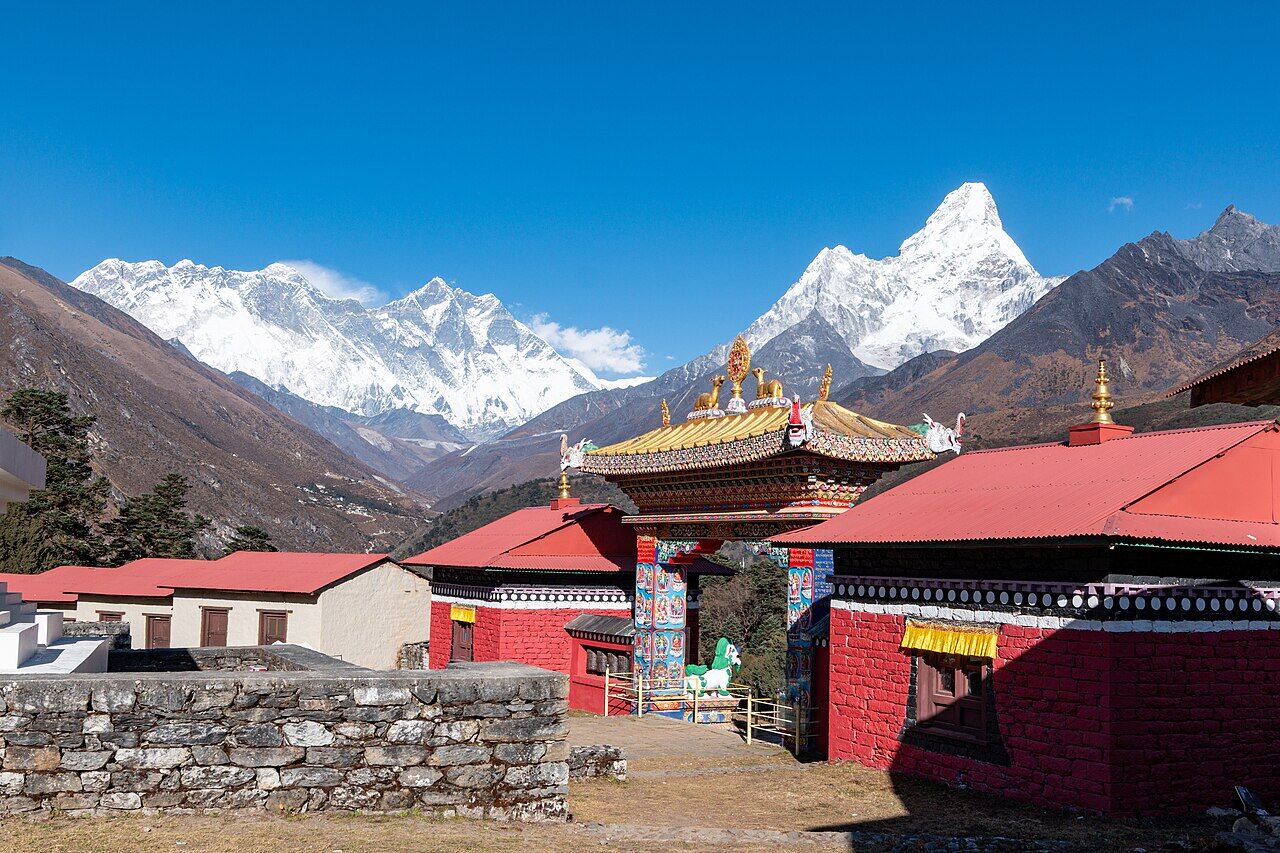 Tengboche monastery with Everest, Lhotse and Ama Dablam behind
